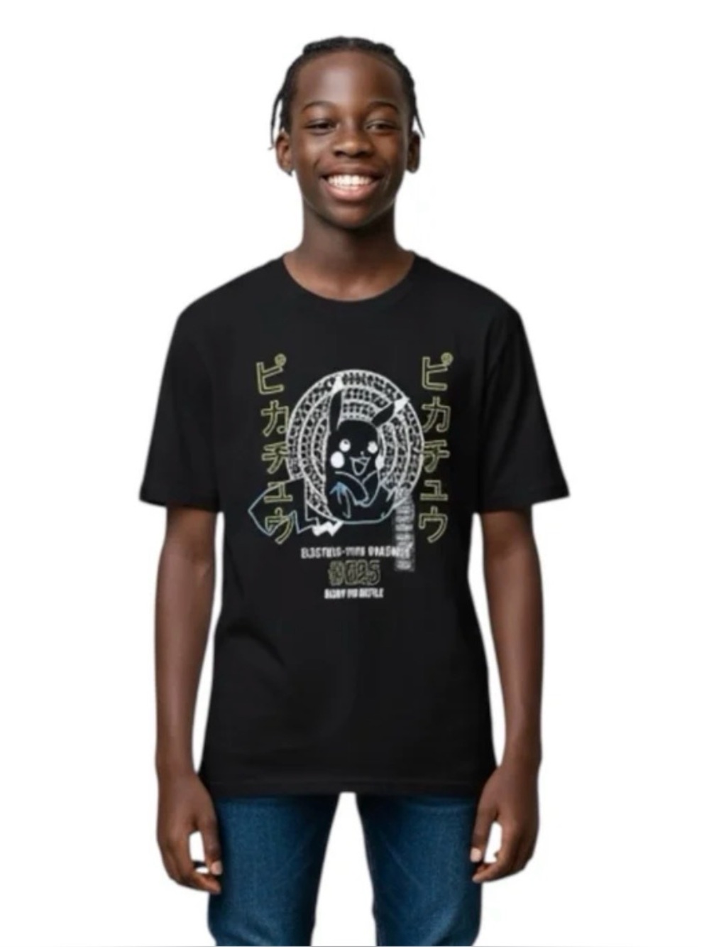 Pokémon Black Unisex Electric-Type Pokémon #025 Ready For Battle T-Shirt size M
